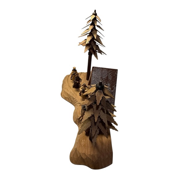 Vintage Erzgebirge Wooden Nativity Scene w Original Box